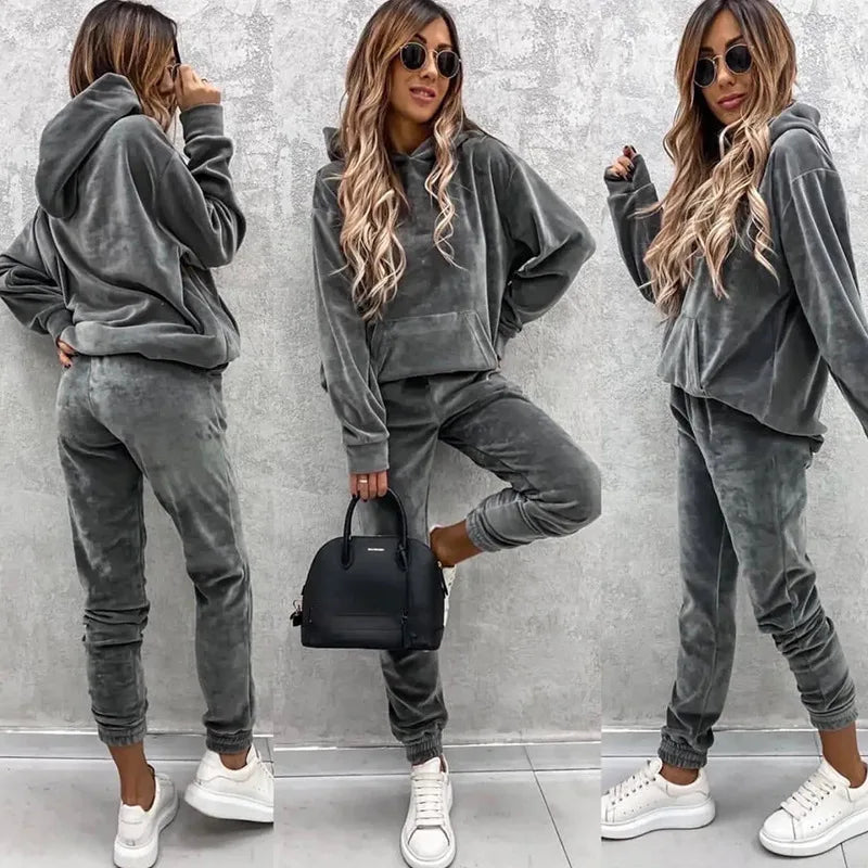 Nordspur | Velvura Hooded Loungewear 2-Piece Tracksuit