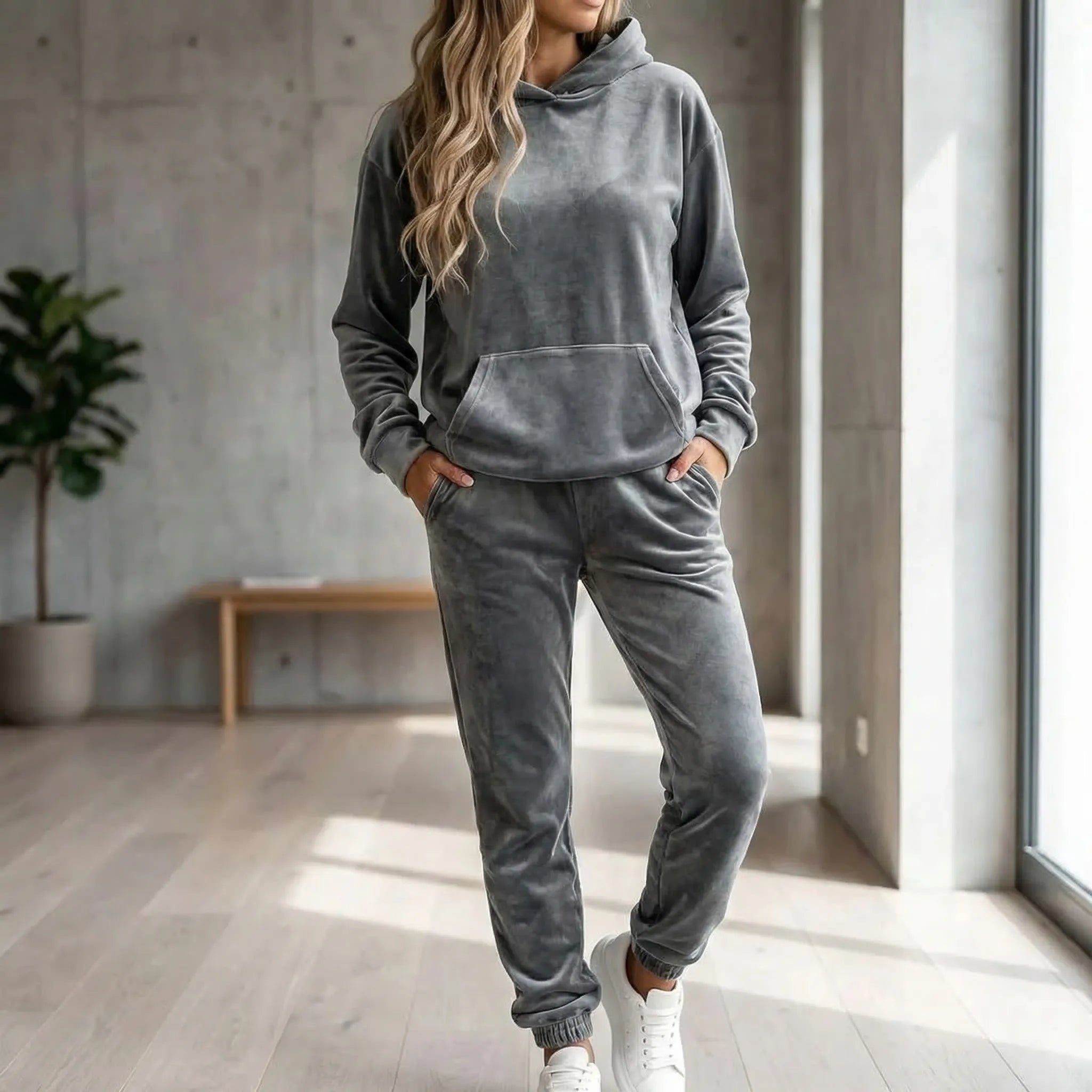 Nordspur | Velvura Hooded Loungewear 2-Piece Tracksuit