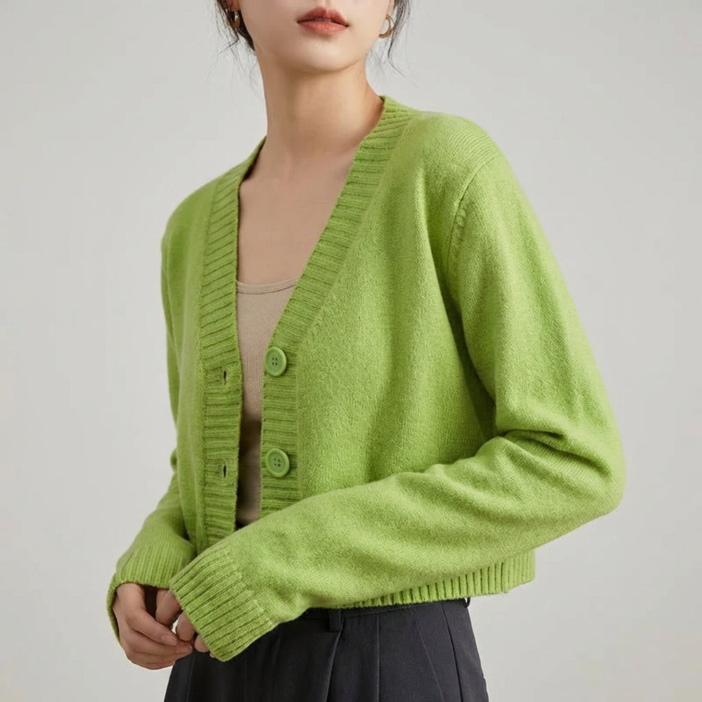 Nordspur | Veralynx Cropped V Neck Cardigan