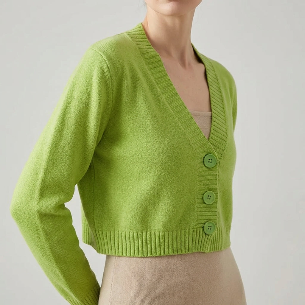 Nordspur | Veralynx Cropped V Neck Cardigan