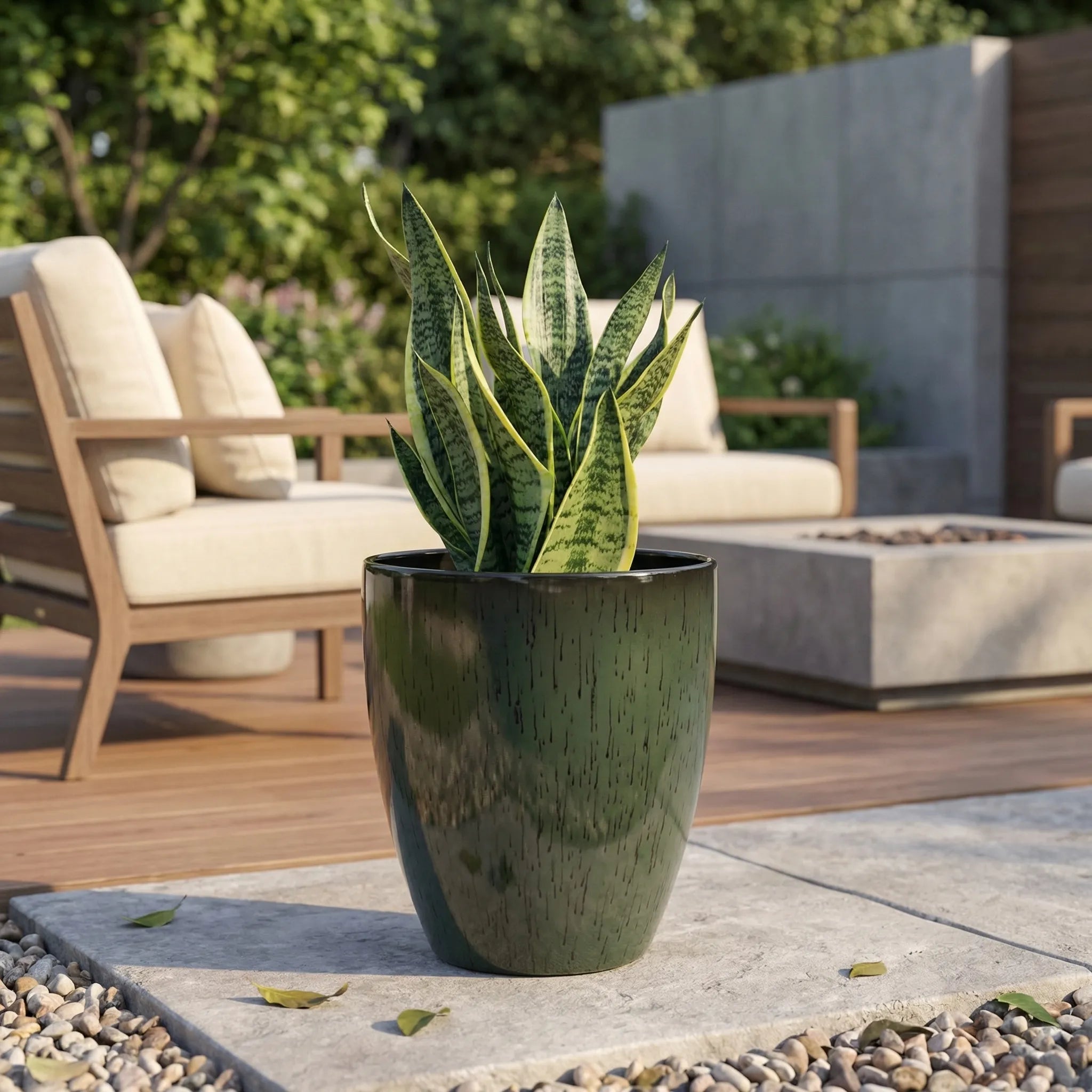 Nordspur | Verdanta Deep Round Planter With Matching Saucer