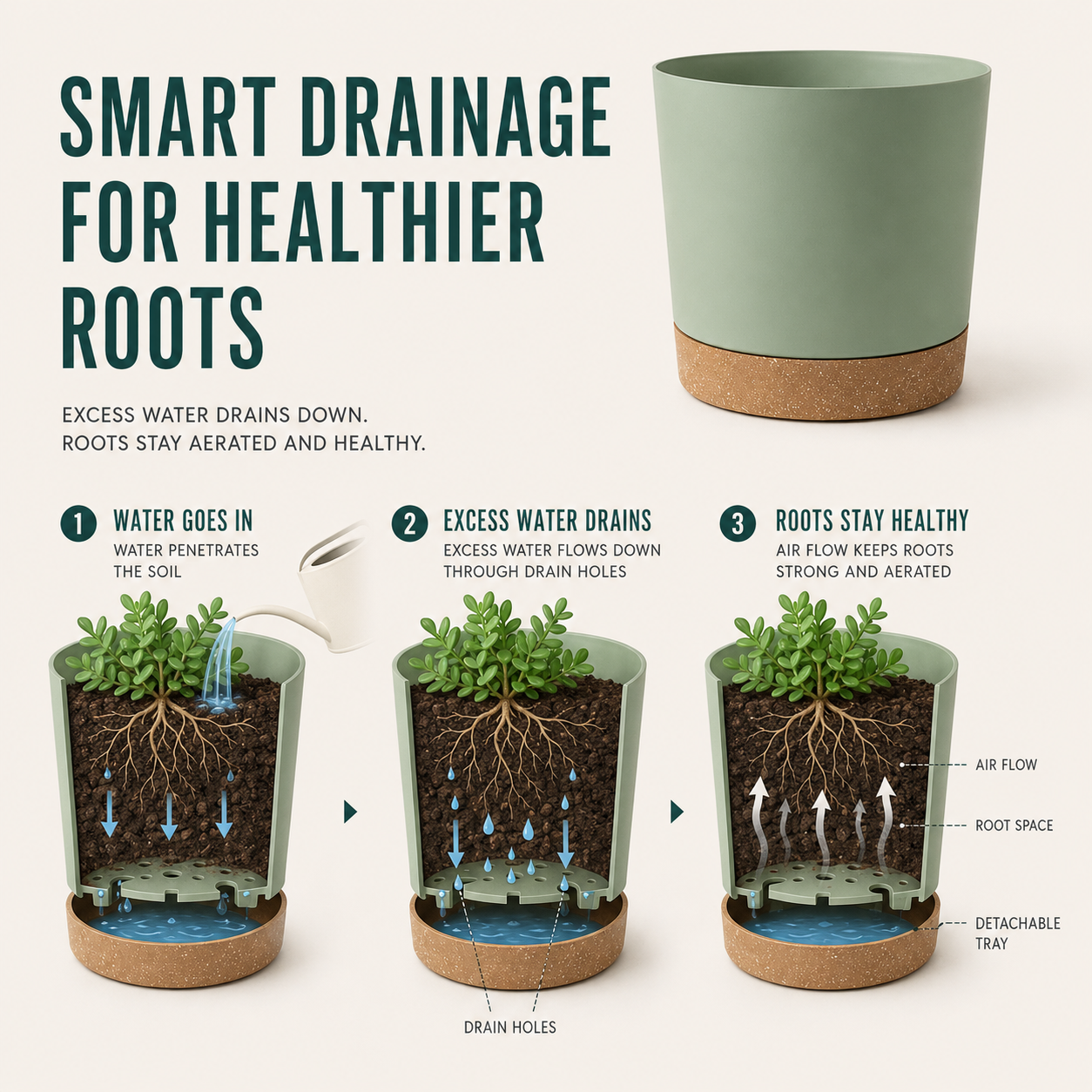 Nordspur | Verdara Large Lightweight Pot With Drainage Holes