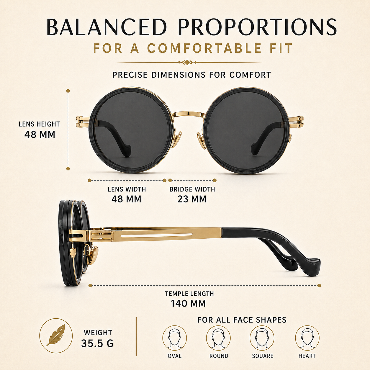 Nordspur | Vortexyn Round Punk Steampunk Dimming Sunglasses