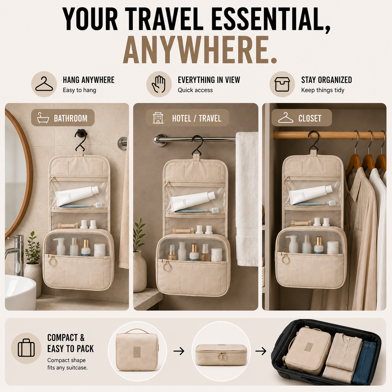 Nordspur | Voylena Waterproof Hanging Toiletry Organizer