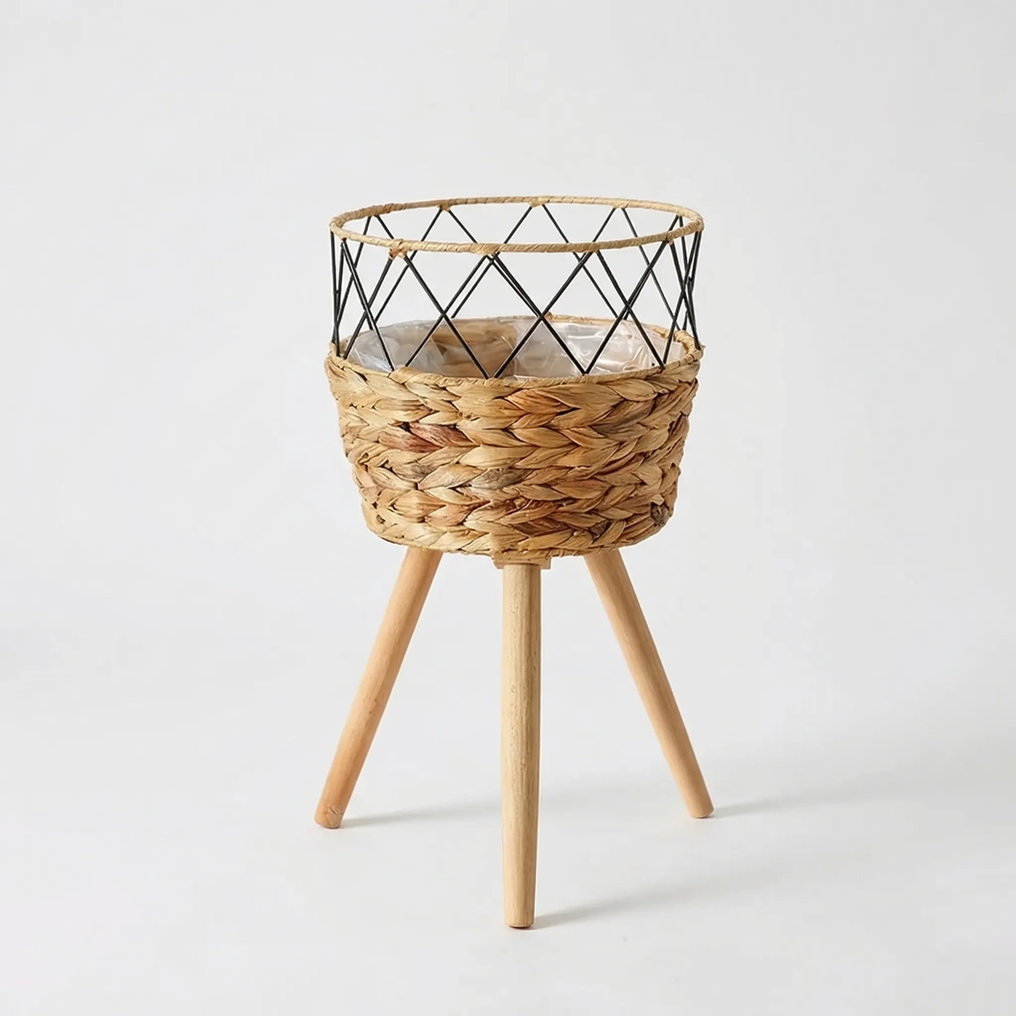 Nordspur | Weavehold Floor-Standing Woven Basket Planter Stand