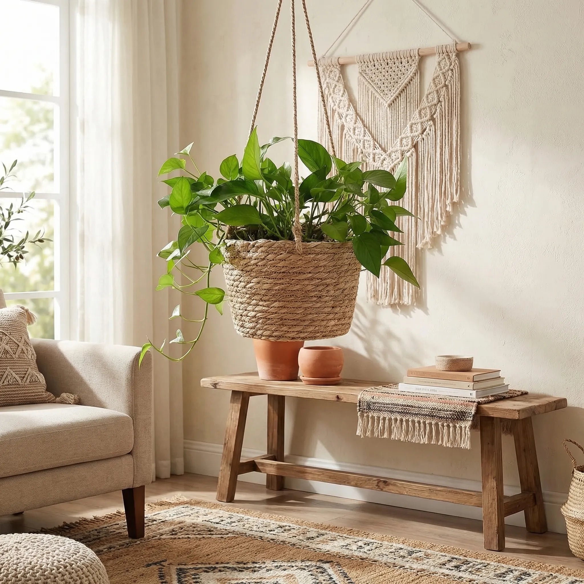 Nordspur | Weavenly Woven Rope Hanging Plant Basket