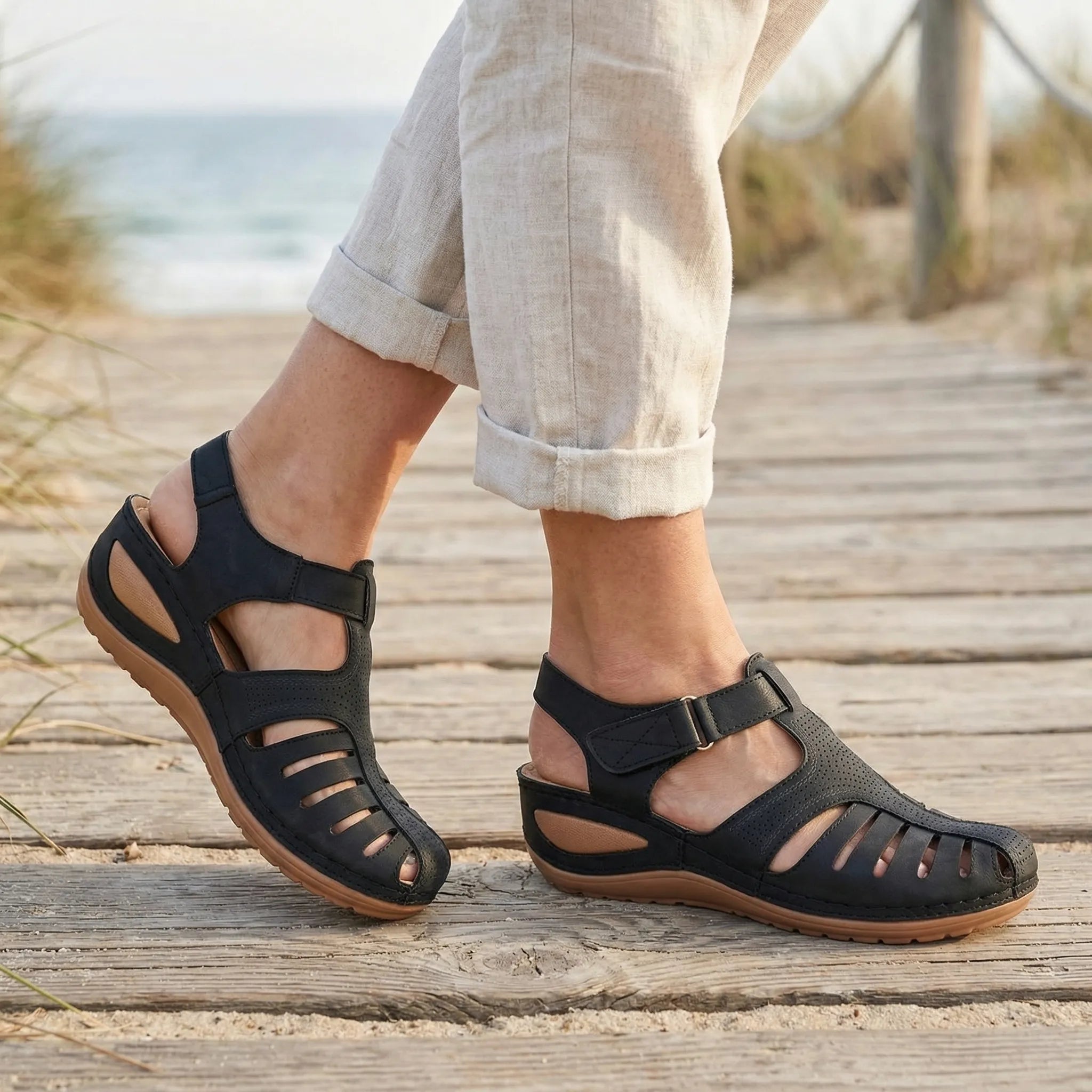 Nordspur | Welvara Closed-Toe Wedge Sandal For Women