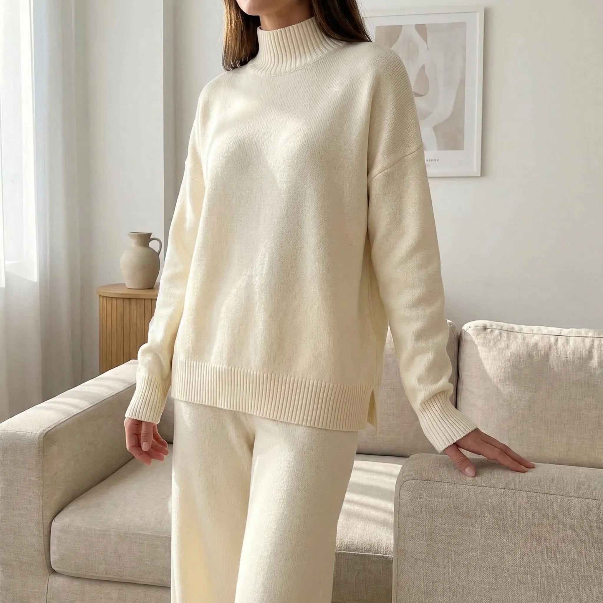 Nordspur | Wintriva Knitted Turtleneck And Straight-Leg Trouser Set