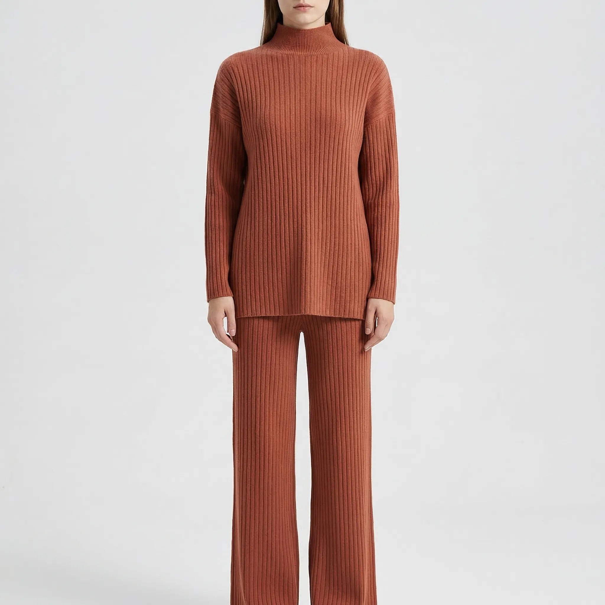 Nordspur | Wintriva Knitted Turtleneck And Straight-Leg Trouser Set