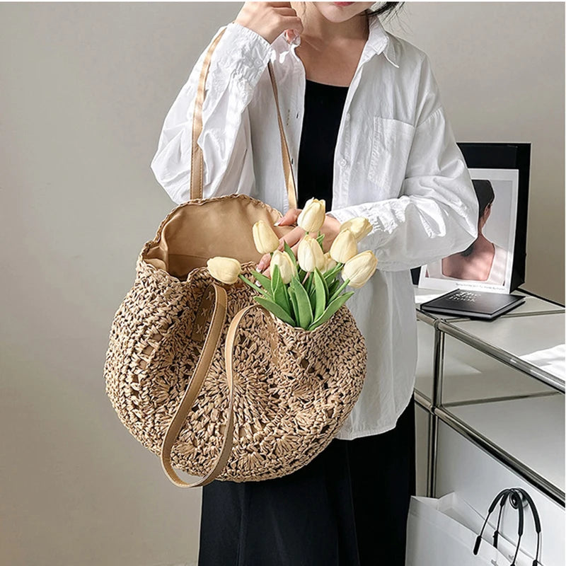 Nordspur | Wovea Round Woven Summer Tote Bag