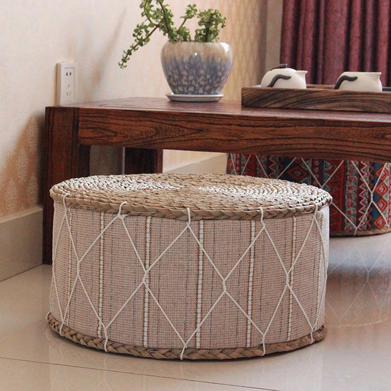 Nordspur | Zafurova Round Woven Floor Pouf