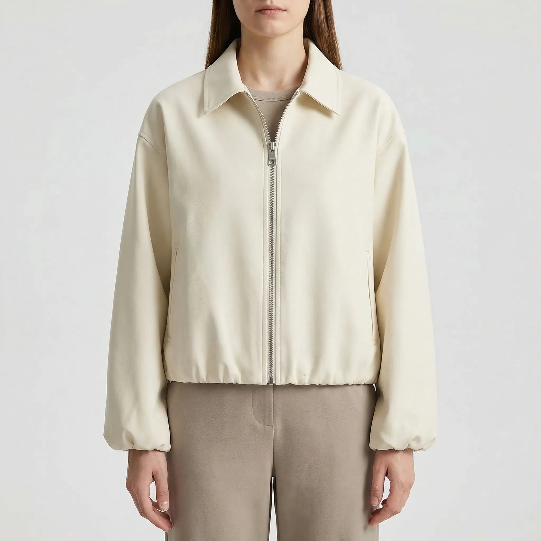 Nordspur | Zephrina Cropped Zip-Up Bomber Jacket