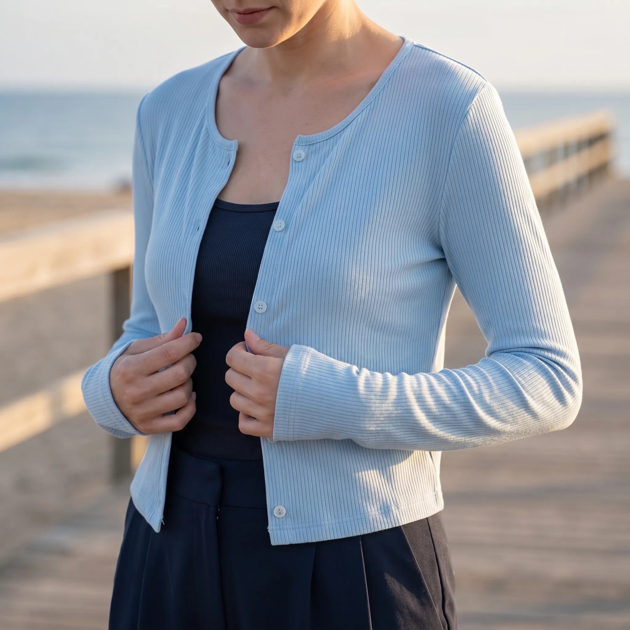 Nordspur | Zephrina Ribbed Long-Sleeve Cardigan