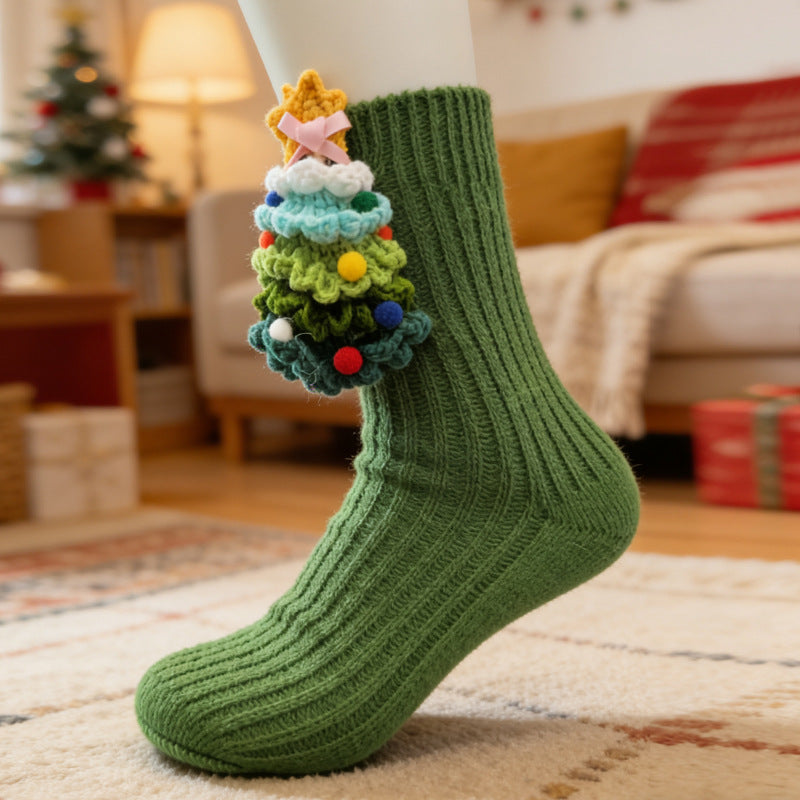 3D Hugging Christmas Cute Knit Holiday Socks