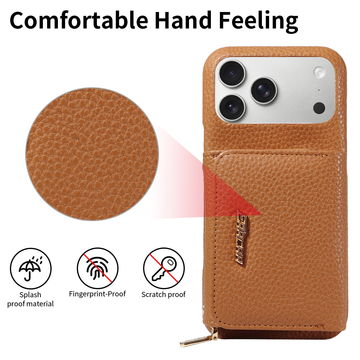Premium Leather Crossbody Wallet Phone Case for iPhone