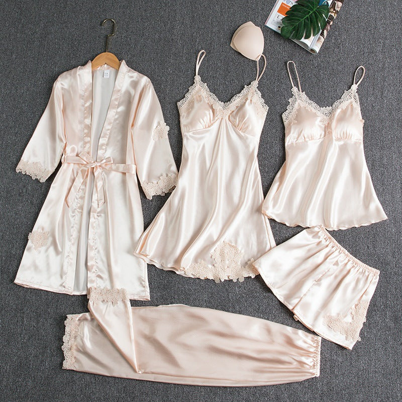 Elegant Lace-Trimmed Pajama Set