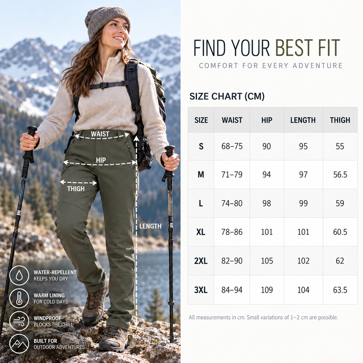 Nordspur | Frostline Slim Fit Fleece-Lined Outdoor Trousers