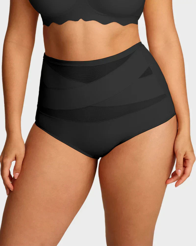 Plus Size High-Waisted Tummy Control Crossover Panties