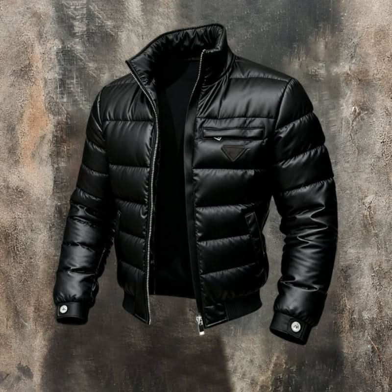 Men's Puffer Jacket | Glossy Finish & Insulation
