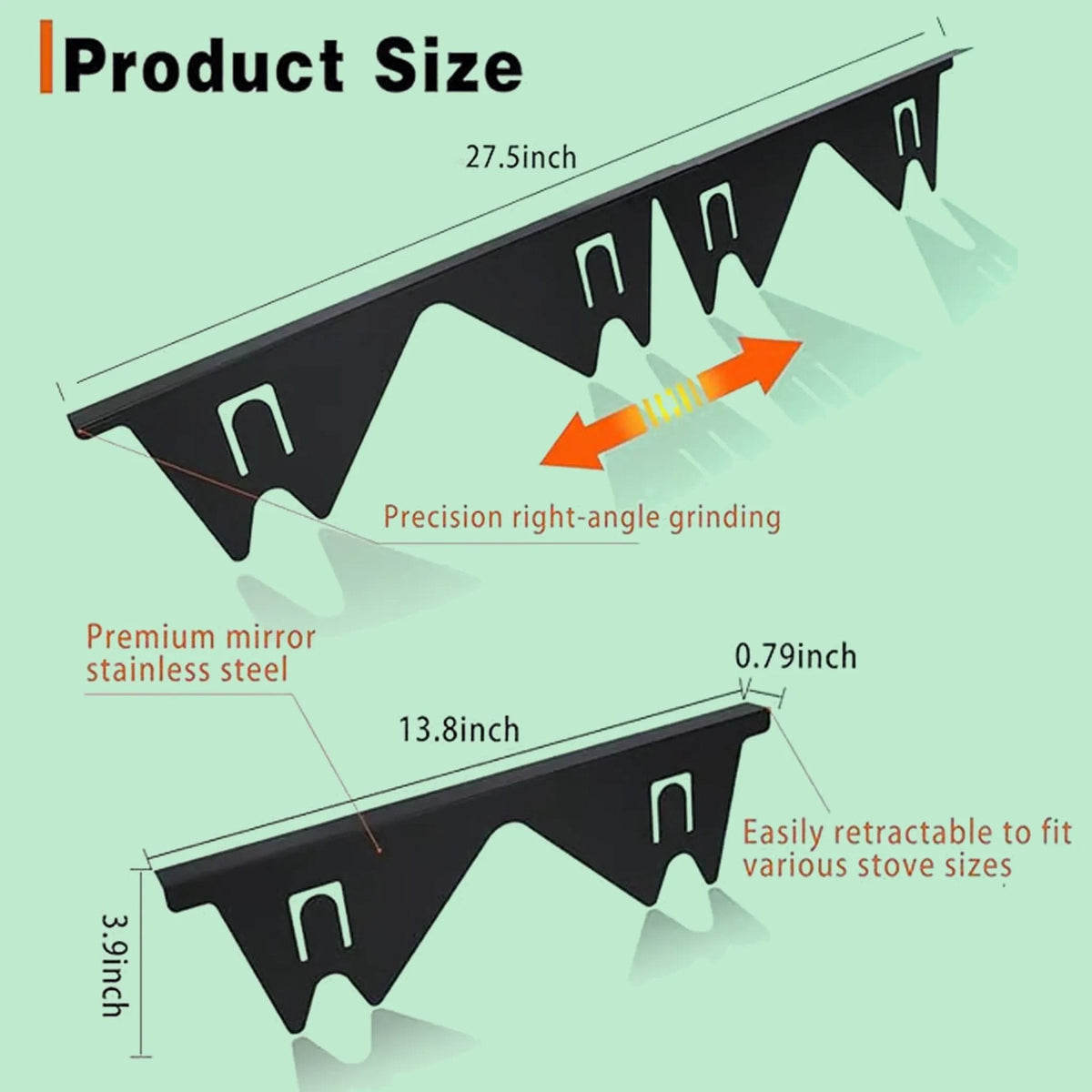 Retractable Stainless Steel Stove Gap Covers