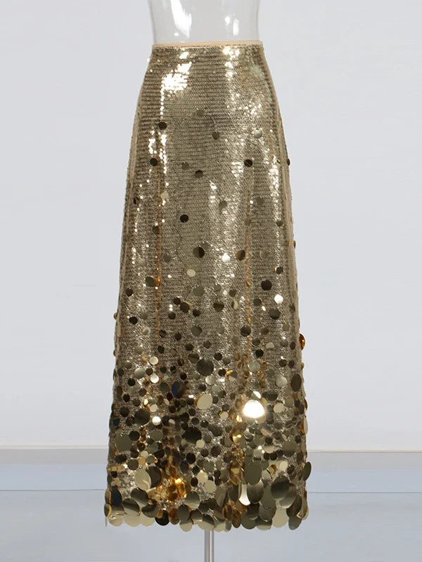Paula Sequin Maxi Skirt – Fitted
