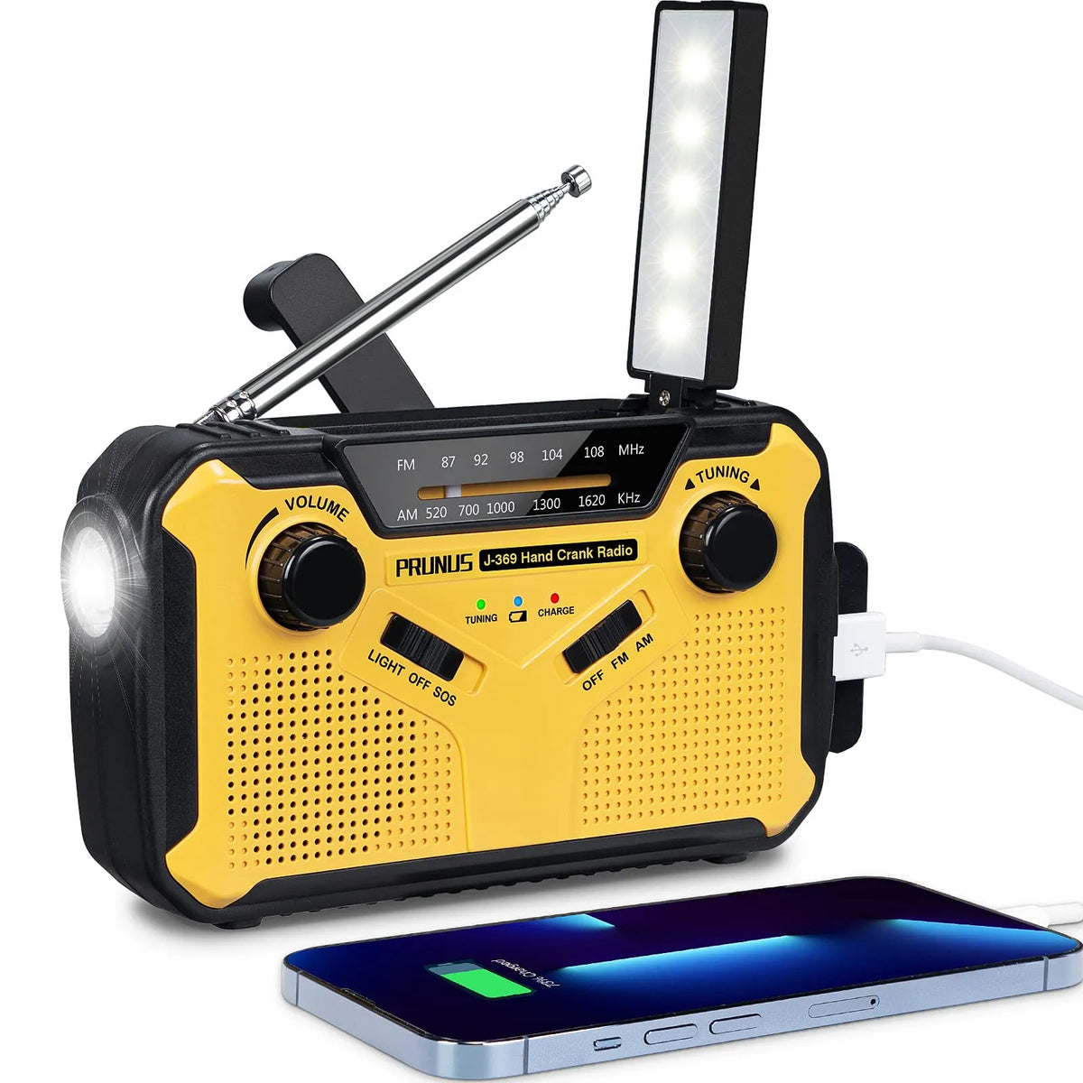 Multifunctional Emergency Radio with Charging Options