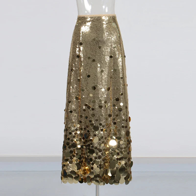 Paula Sequin Maxi Skirt – Fitted
