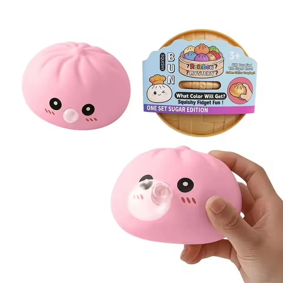 Dumpling Squishy Toy – Slow Rise Stress Relief Squeeze | Steamer Cage Design | 12 Collectible Styles