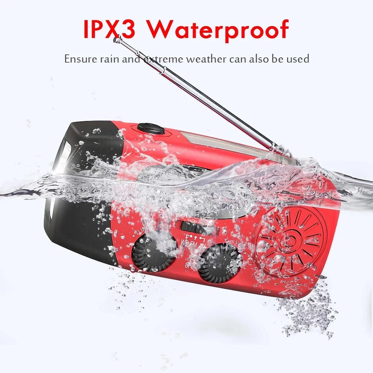 Disaster Prevention Emergency Flashlight Radio Solar Hand Crank Rechargeable Multifunctional LED Reading Light