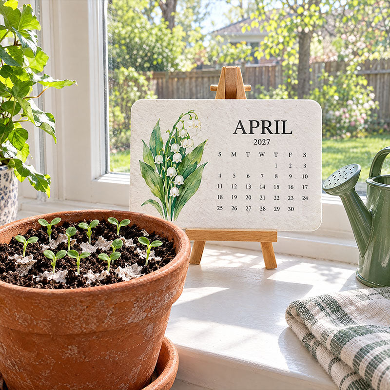 Plantable Seed Paper Calendar 2027 | 12 Months Full of Blooming Joy