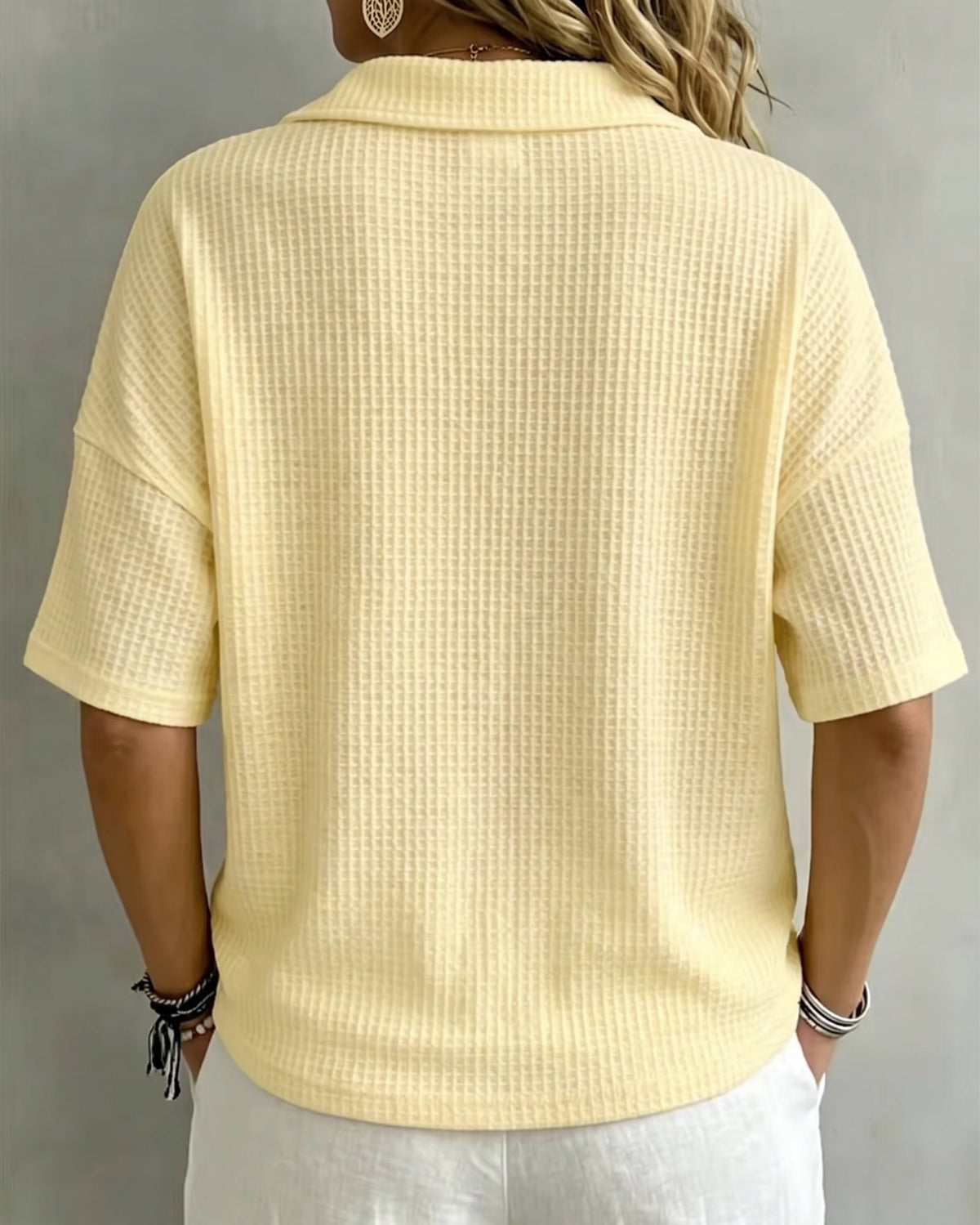 Maddison Relaxed Waffle Polo Top