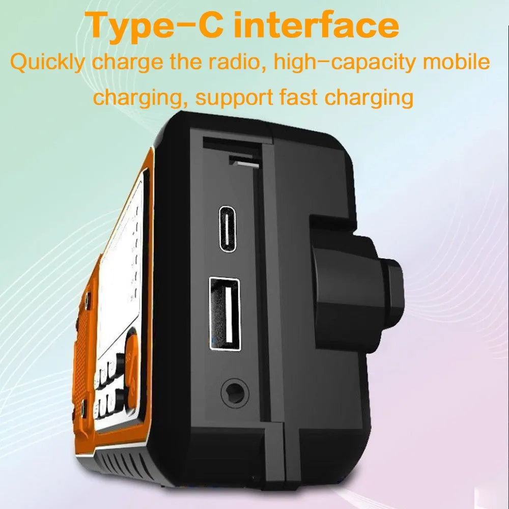 4000mAh Emergency Solar Radio with Hand Crank β AM/FM Weather Radio, LED Reading Light & Phone Charger