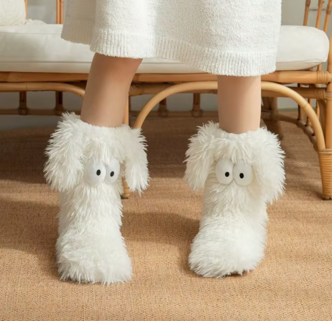 Cosy Cabin Socks with Dog Ears Design