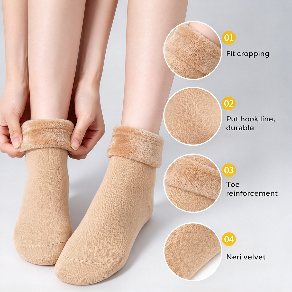 Women's Heavyweight Fuzzy Closed Fast-Heating Underwear Socks