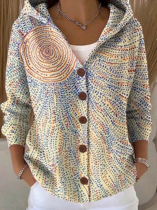 Elegant Button Hooded Sweater