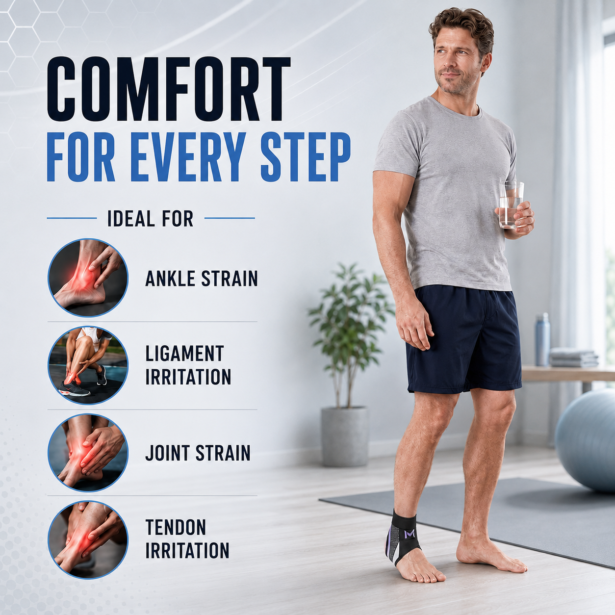 Nordspur | StrideSentry Adjustable Ankle Support Sleeve
