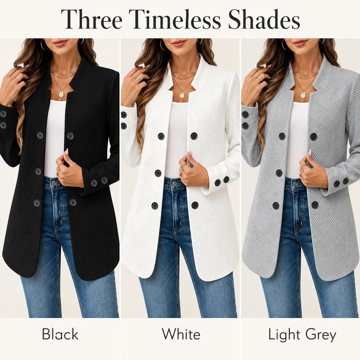 Women's Long Sleeve Blazer Casual Jacket With Pocket