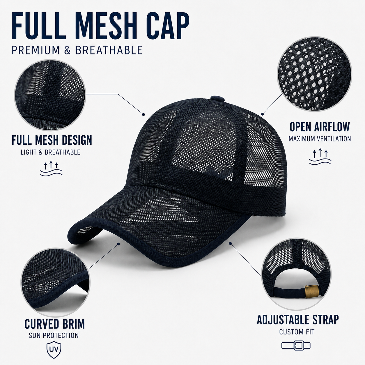 Nordspur | Brezzon Full Mesh Breathable Baseball Cap