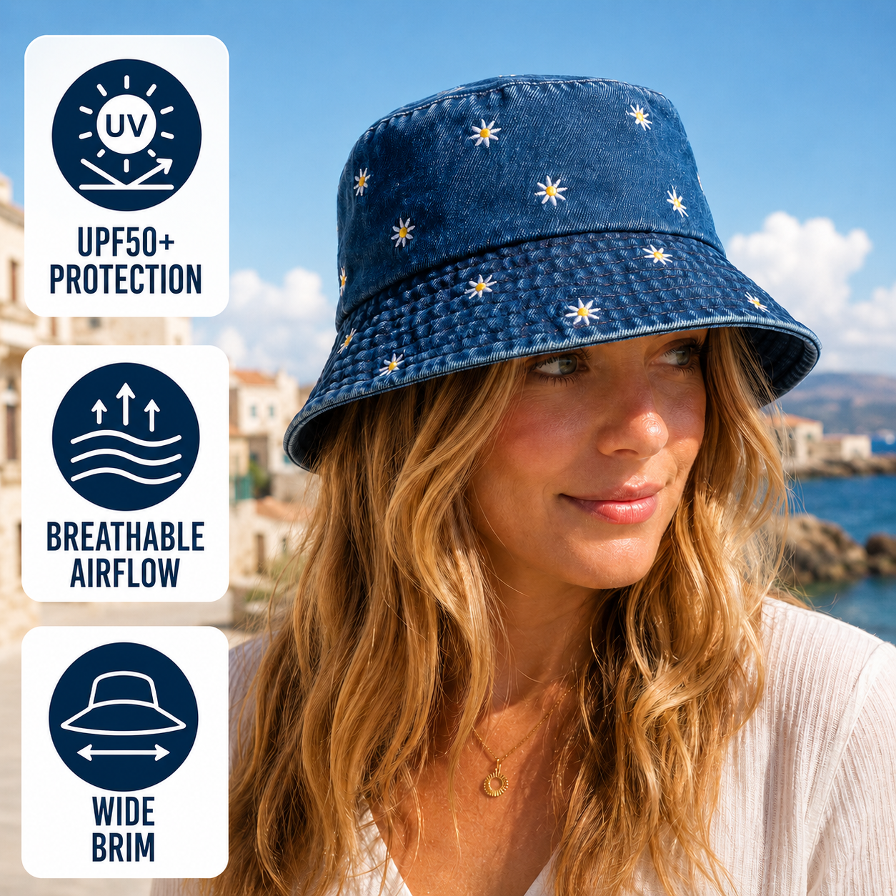 Nordspur | Daislyn Daisy Embroidered Bucket Hat