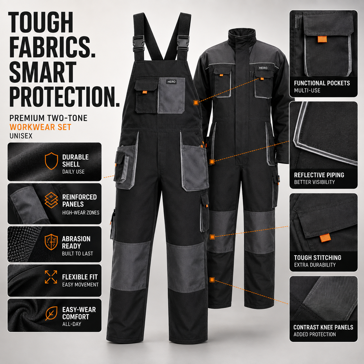 Nordspur | Gruvtek Multi-Pocket Bib Overall Workwear Suit