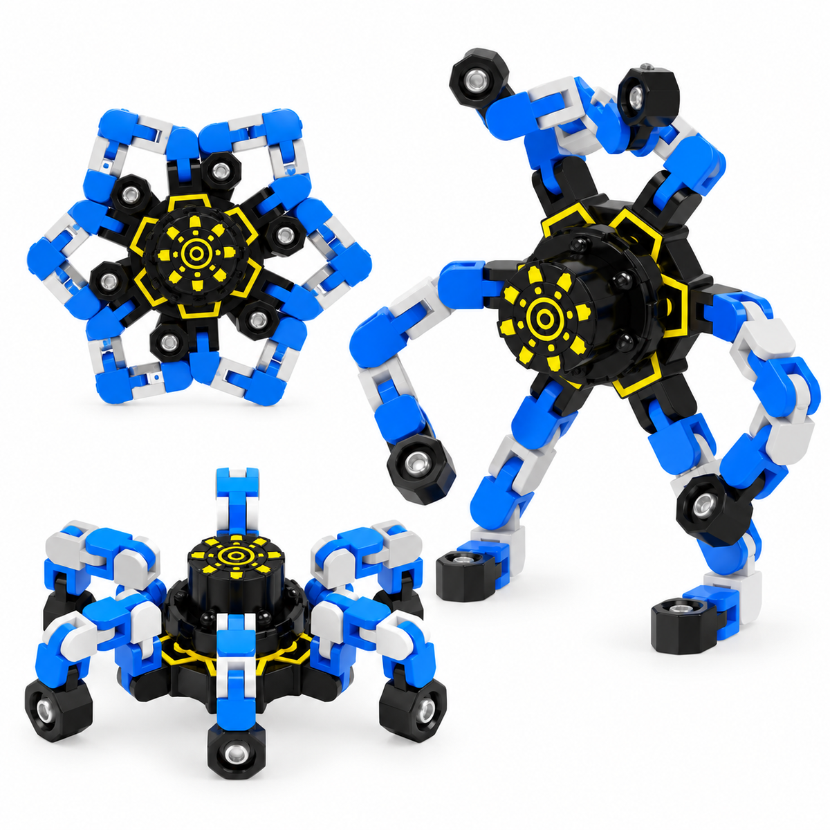 Transformable Robot Fidget Spinner for Stress Relief