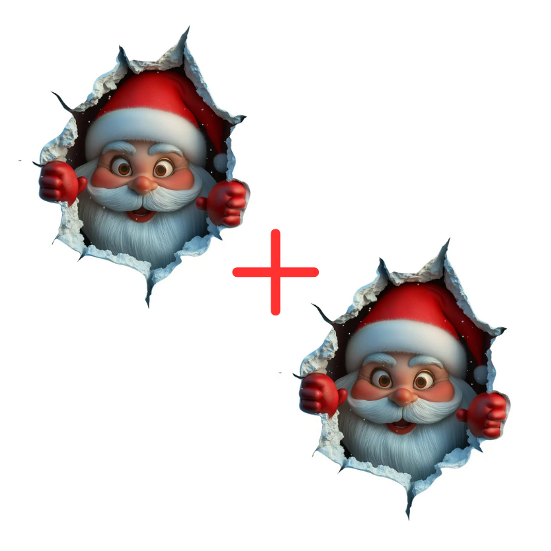 3D Santa Claus Sticker for the Holidays Wall Decoration