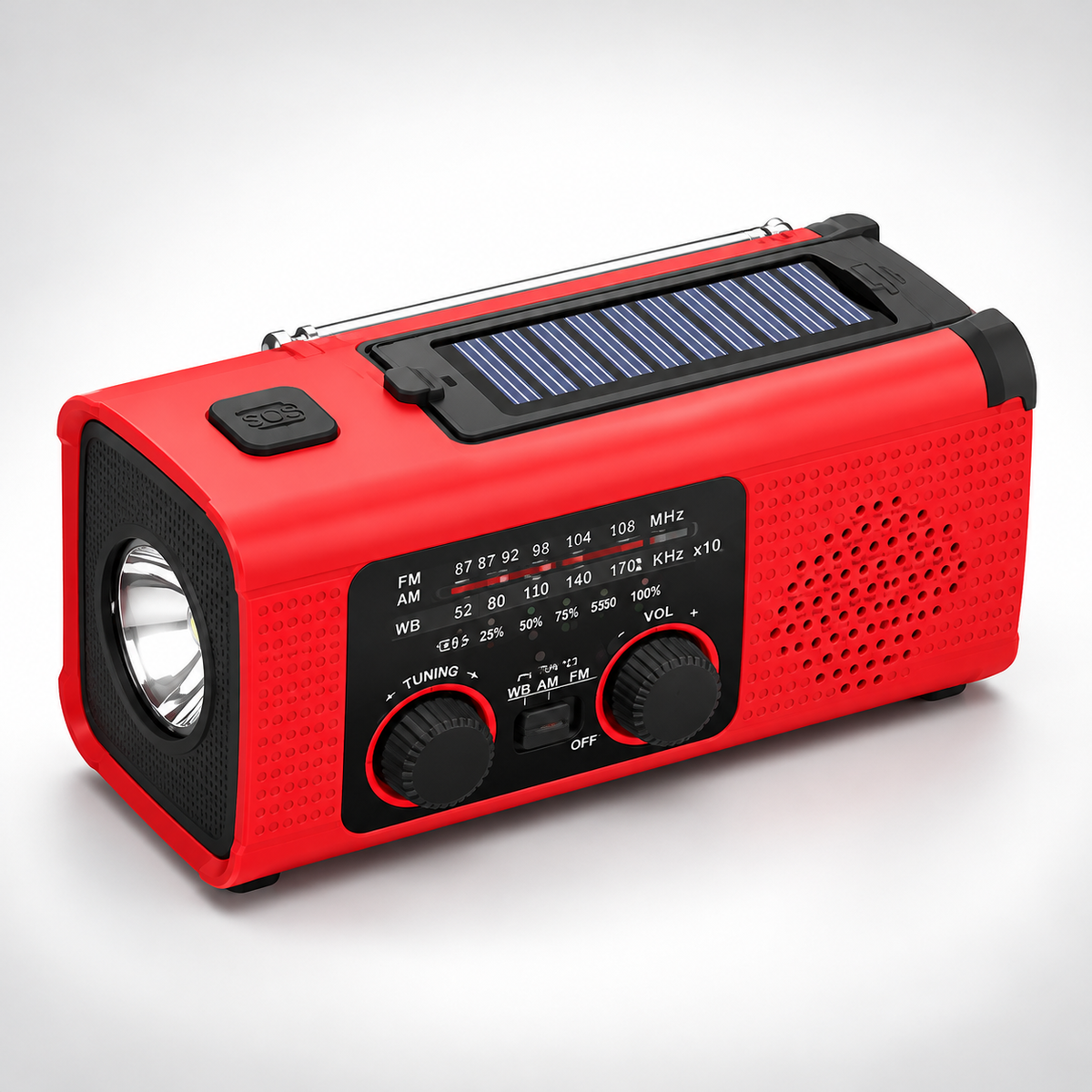 Vexorin | Emergency Torch and Radio Charger with Hand Crank