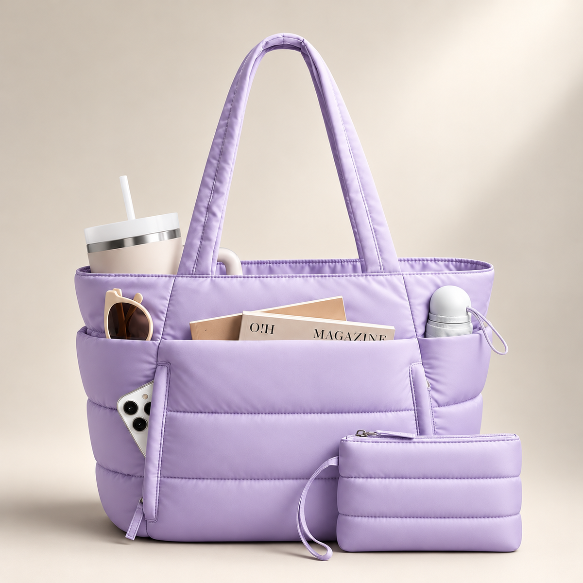 Vorelan | Spacious Puffer Tote Bag for Gym and Daily Essentials