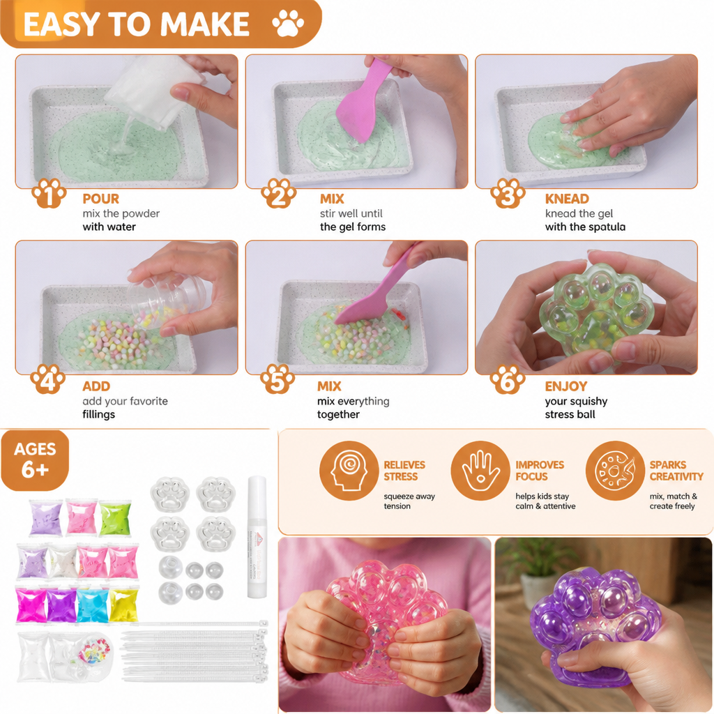 DIY Stress Ball Making Kit for Kids – Create Your Own Squishy Sensory Balls
