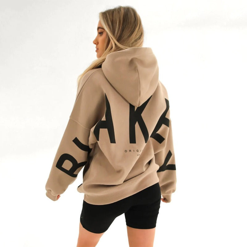 Women's Oversized Hoodie – Back Print, Long Sleeve