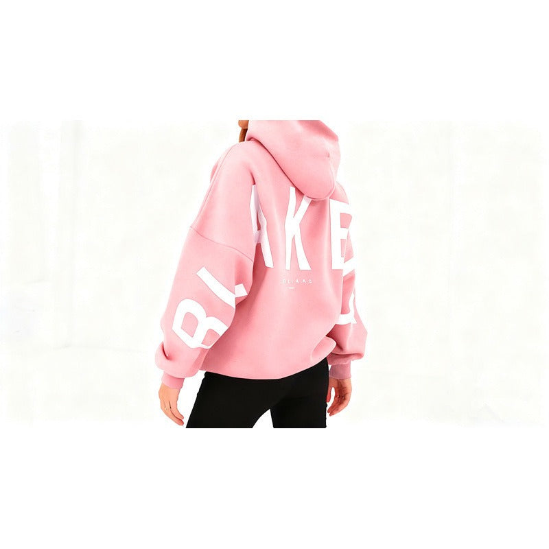 Women's Oversized Hoodie – Back Print, Long Sleeve