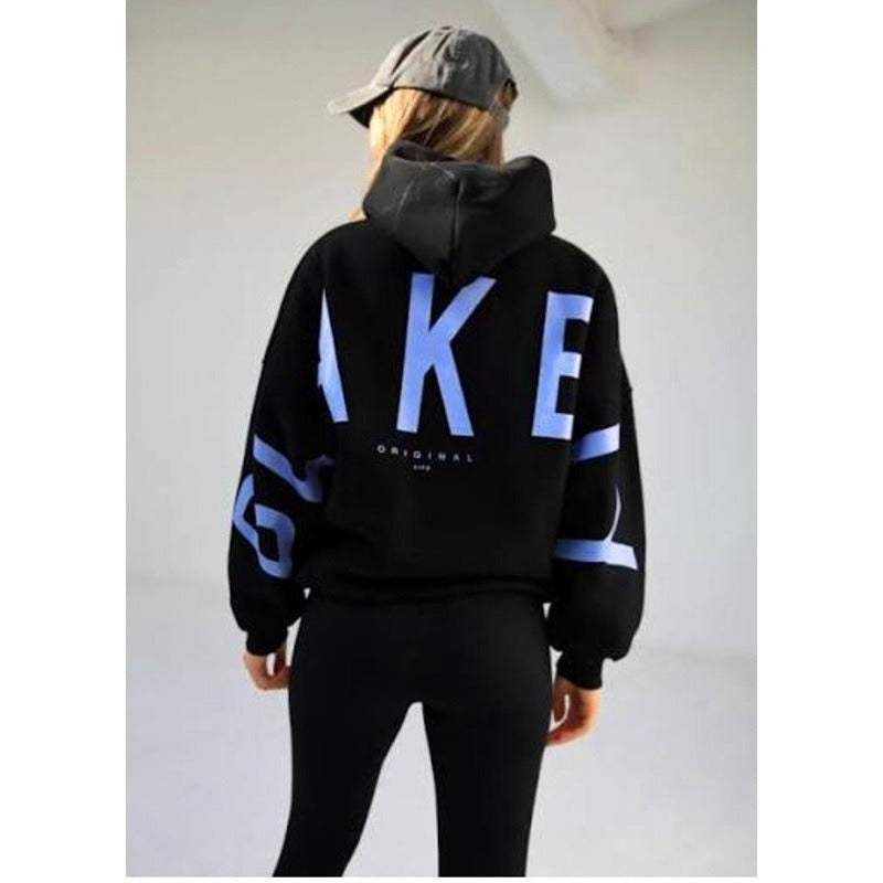 Women's Oversized Hoodie – Back Print, Long Sleeve