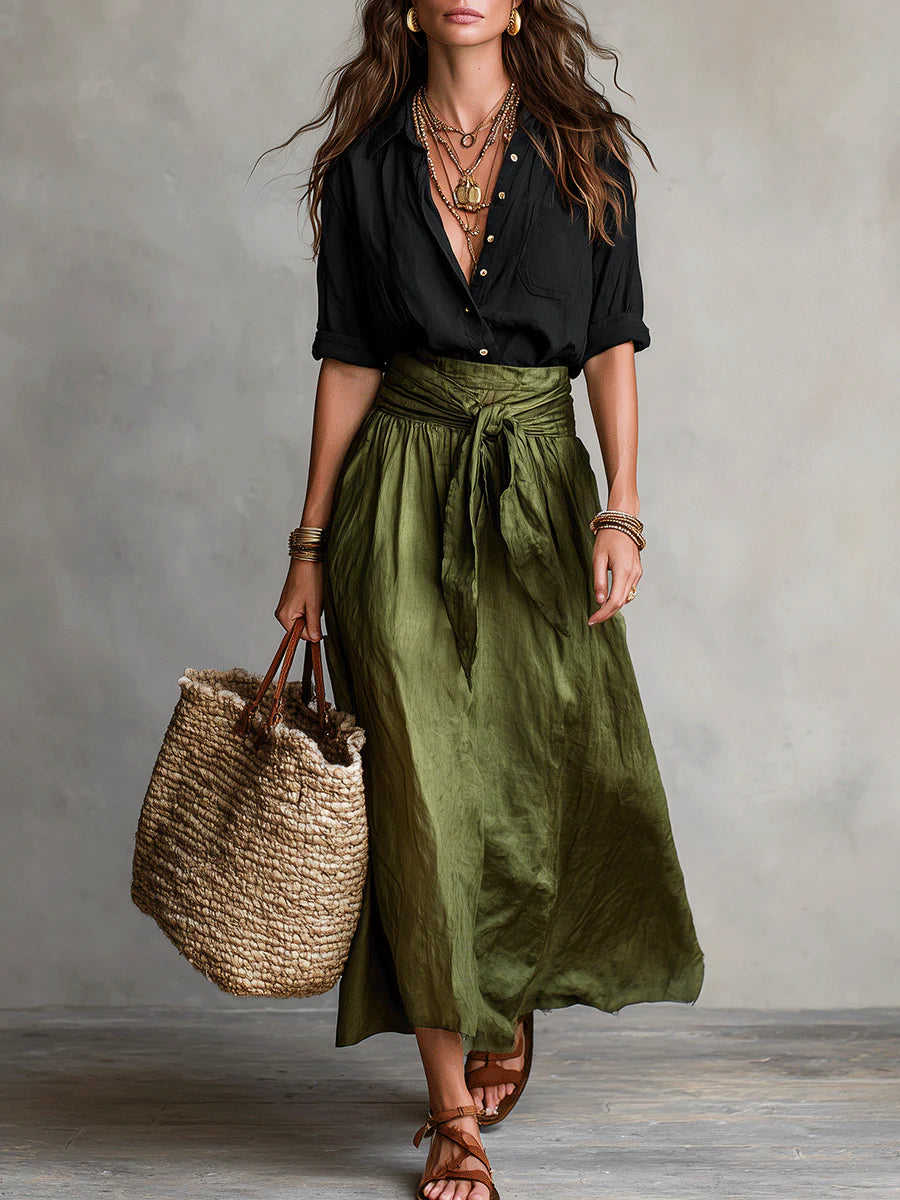 Tie-Waist Midi Set