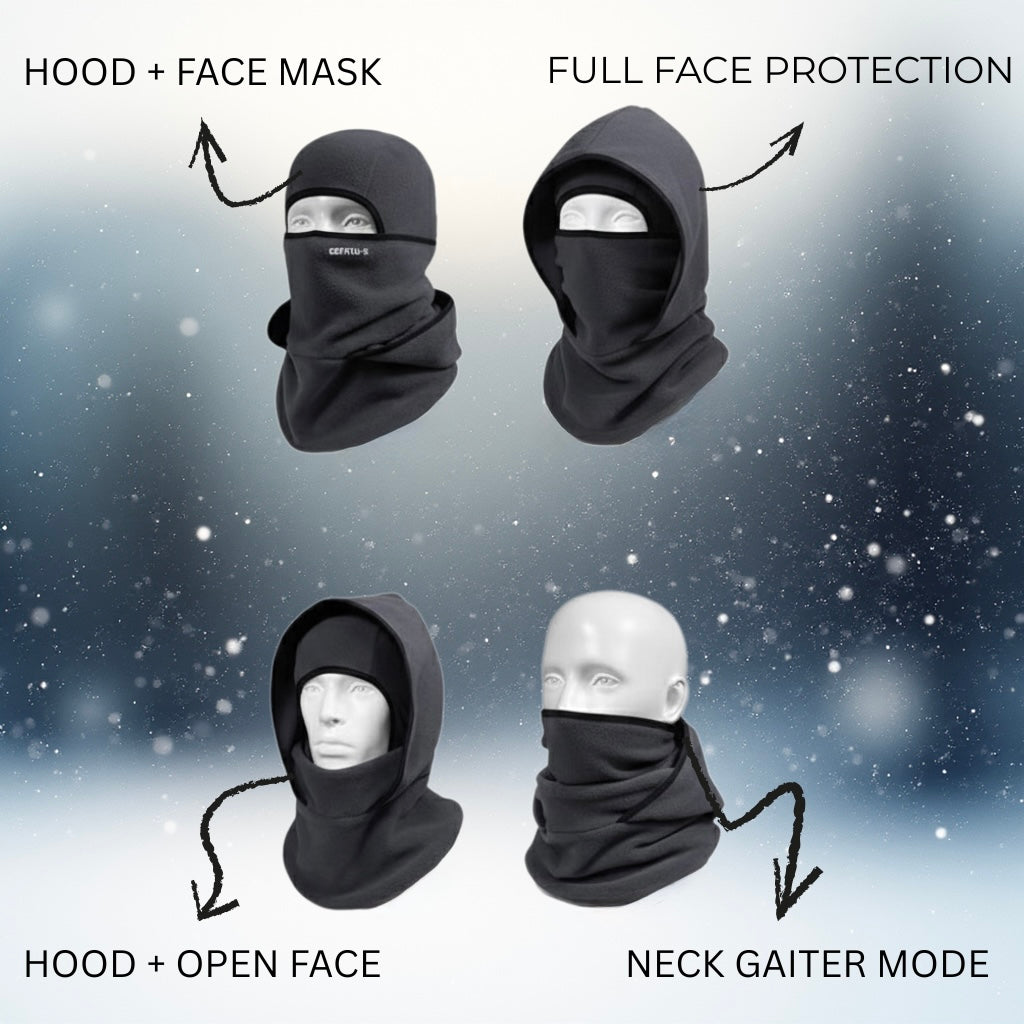 3-in-1 Winter Balaclava - Windproof Hat, Face Mask & Neck Warmer